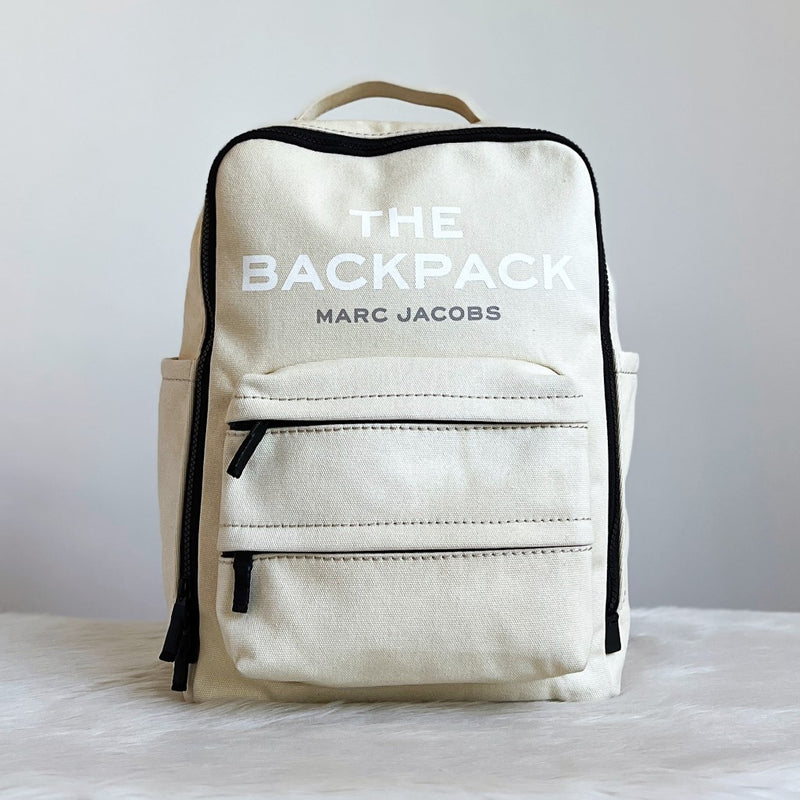 Marc Jacobs Creamy Canvas Zip Pockets Backpack