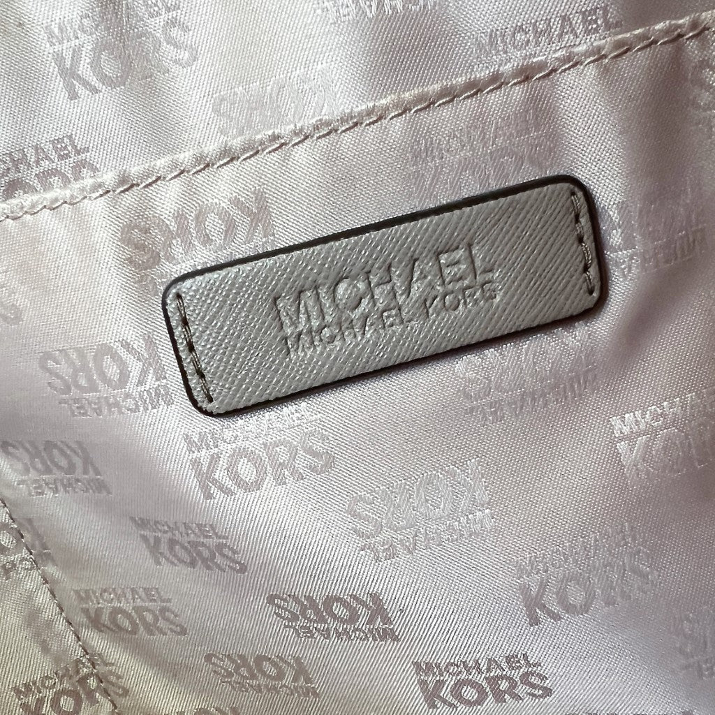 Michael Kors Taupe Leather Front Logo Shoulder Bag