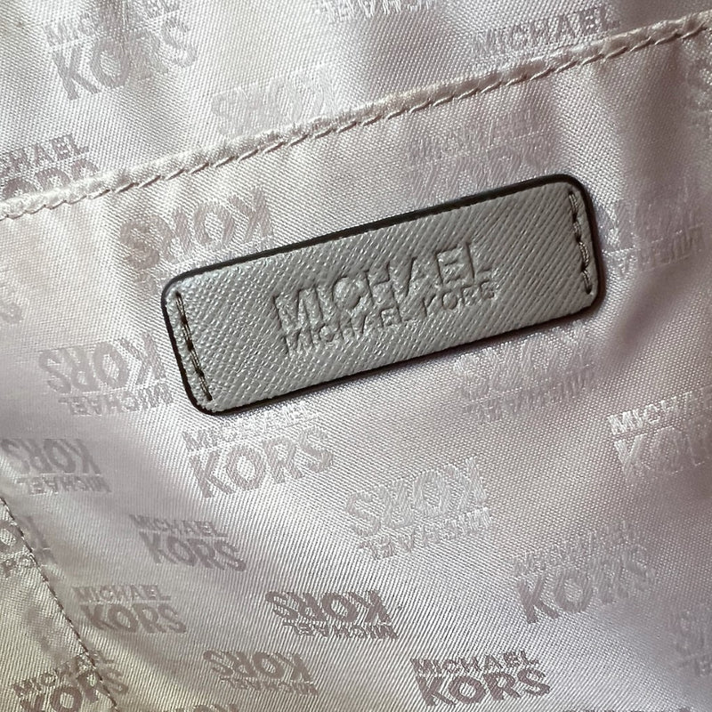 Michael Kors Taupe Leather Front Logo Shoulder Bag