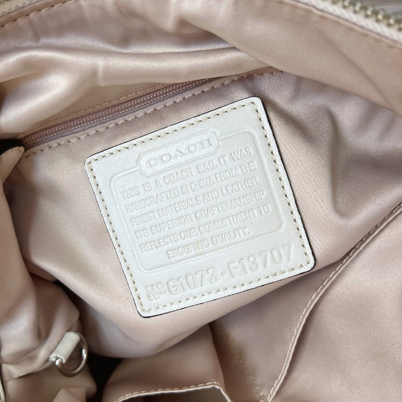 Coach Monogram White Leather Patchwork 2 Way Shoulder Bag