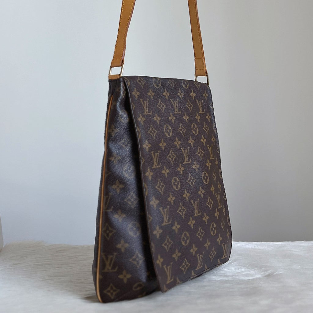 Louis Vuitton Signature Monogram Musette GM Crossbody Shoulder Bag