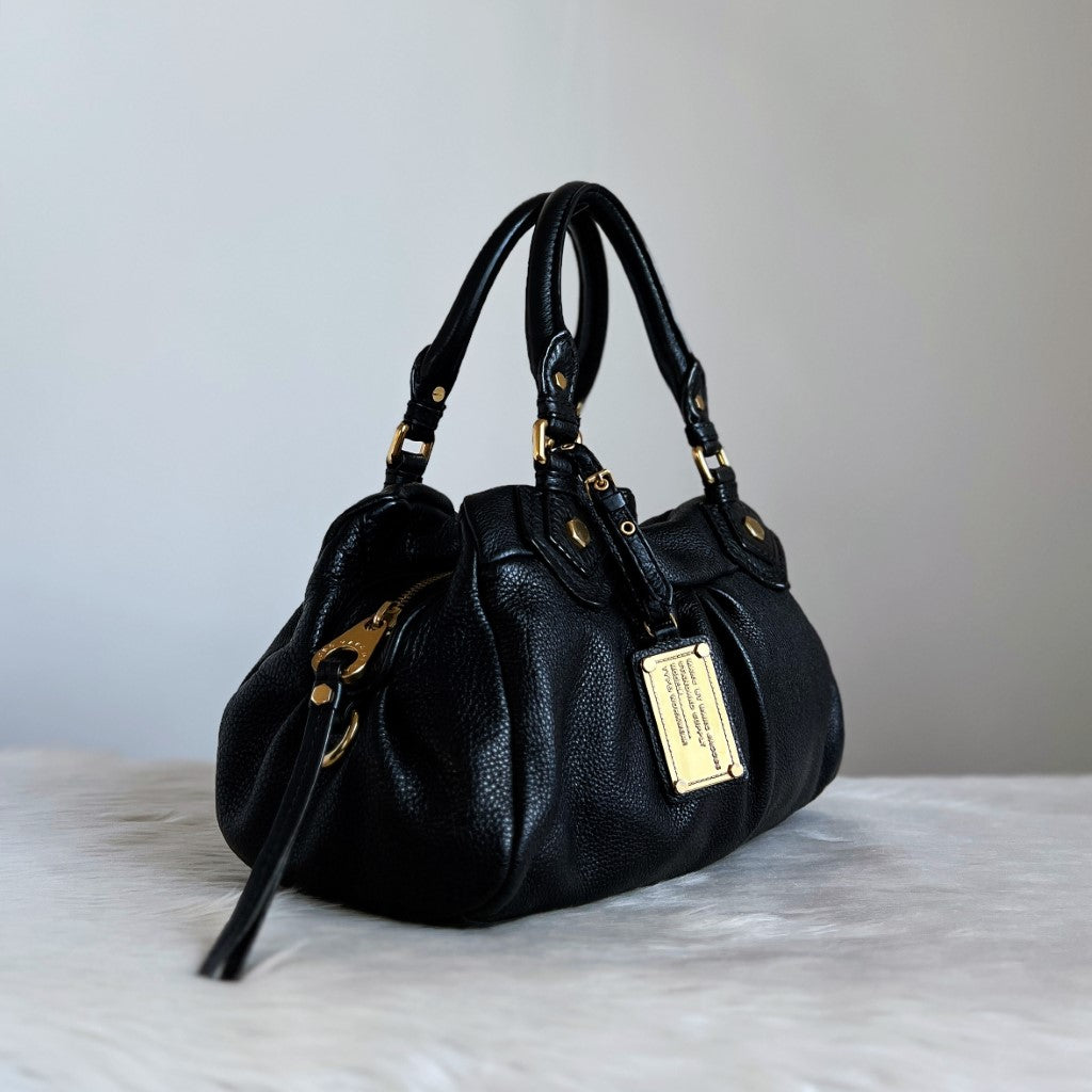 Marc jacobs black leather handbag sale