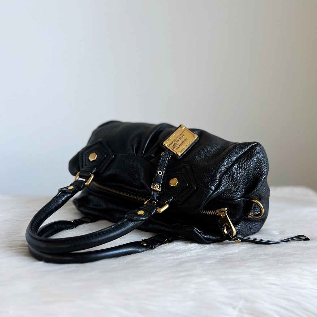 Marc Jacobs Black Leather Classic Q 2 Way Shoulder Bag