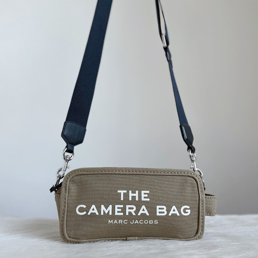 Marc Jacobs Olive Canvas Camera Crossbody Shoulder Bag Excellent