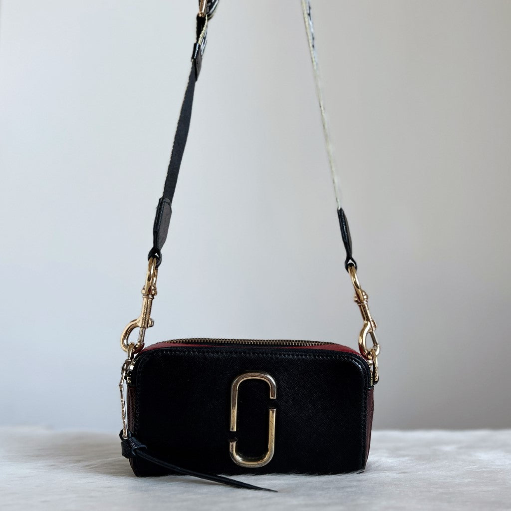 Marc Jacobs Two Tone Leather Camera Crossbody Shoulder Bag