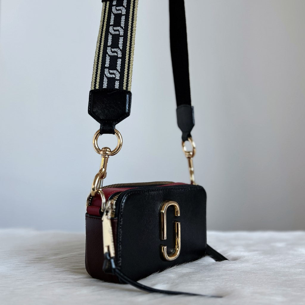 Marc Jacobs Two Tone Leather Camera Crossbody Shoulder Bag