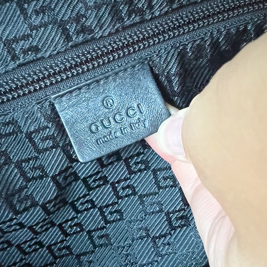 Gucci Black Canvas Messenger Crossbody Shoulder Bag