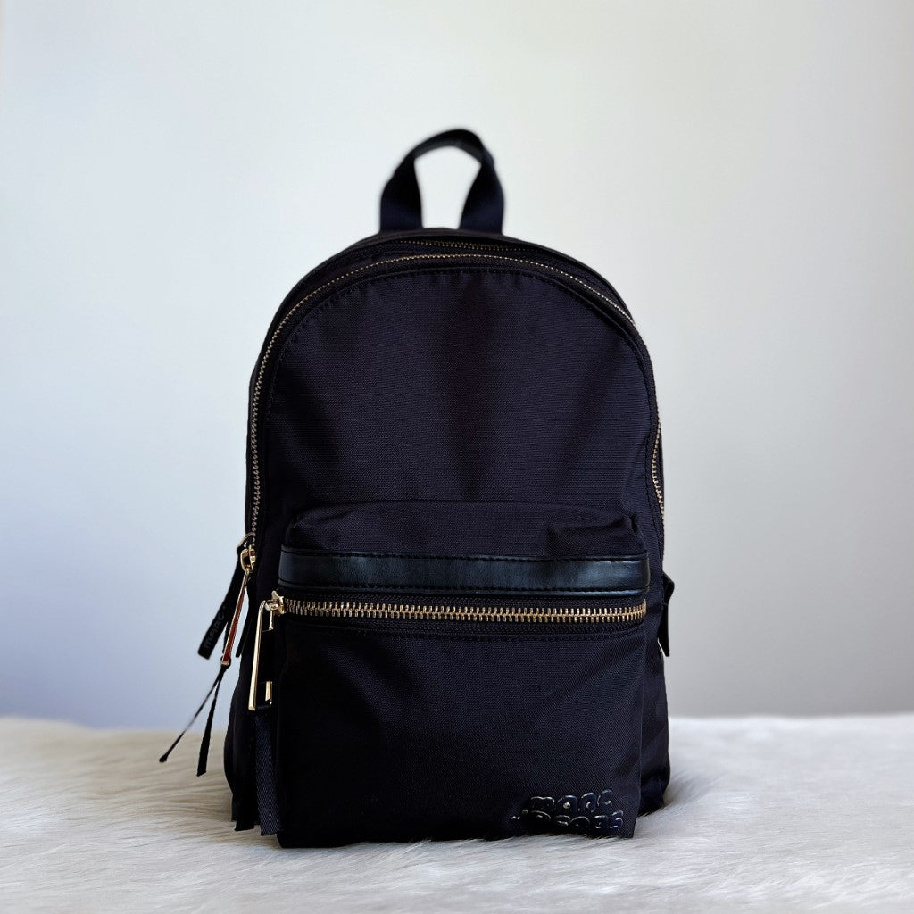 Marc Jacobs Black Canvas Zip Pockets Backpack