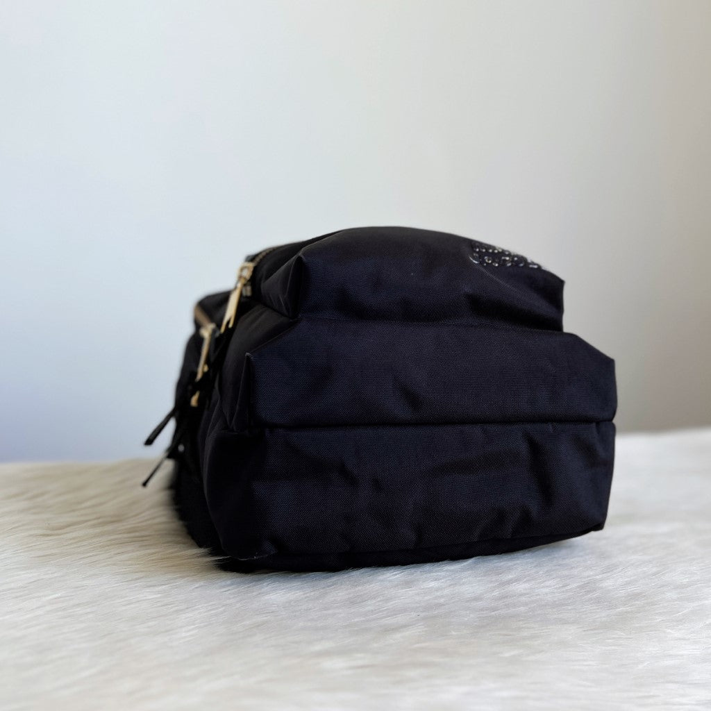 Marc Jacobs Black Canvas Zip Pockets Backpack