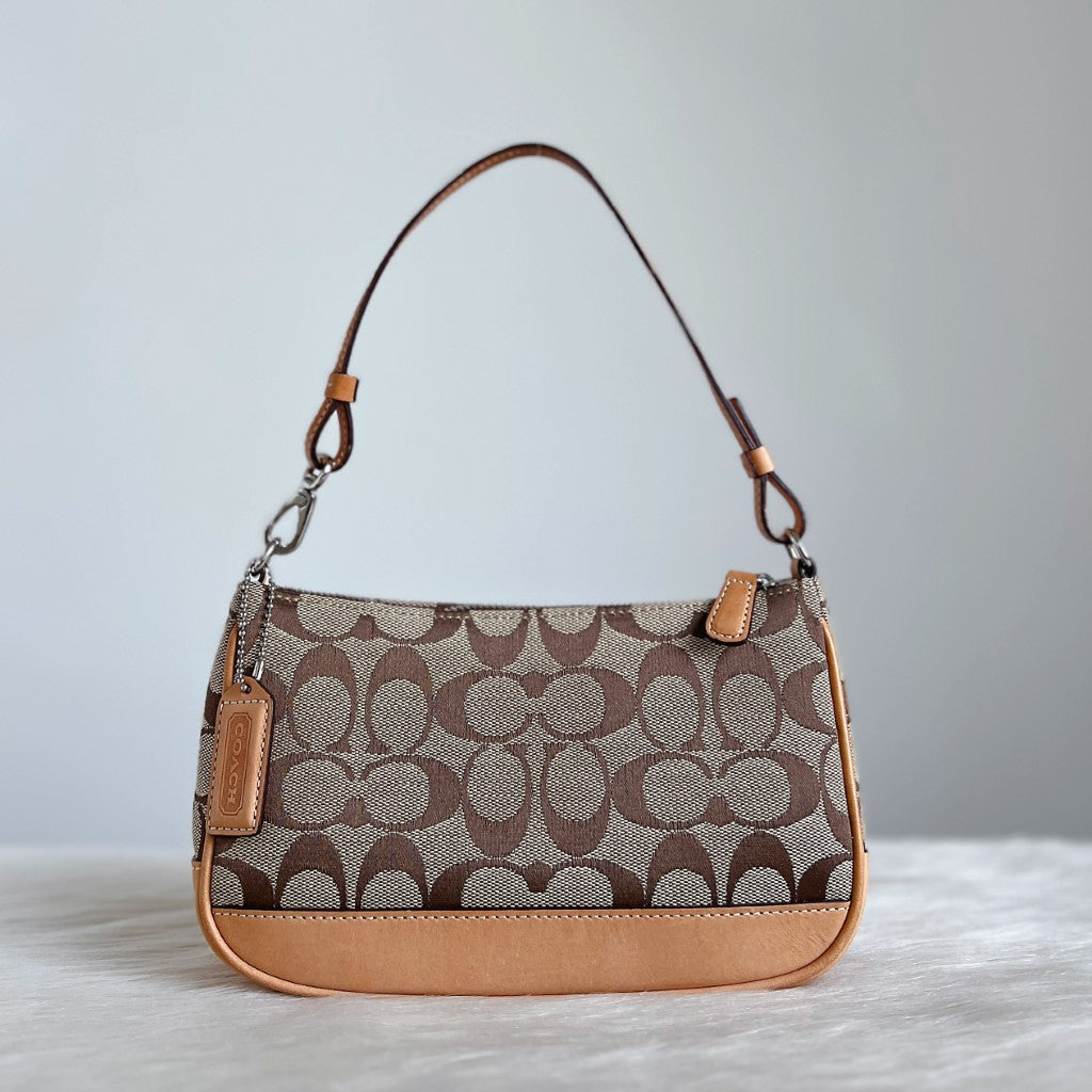 Coach Signature Monogram Small Shoulder Bag