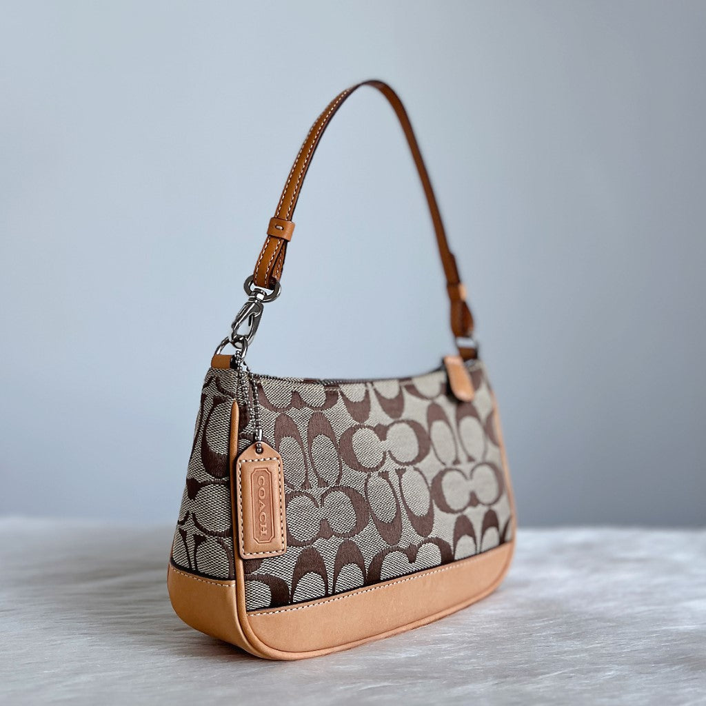 Coach Signature Monogram Small Shoulder Bag