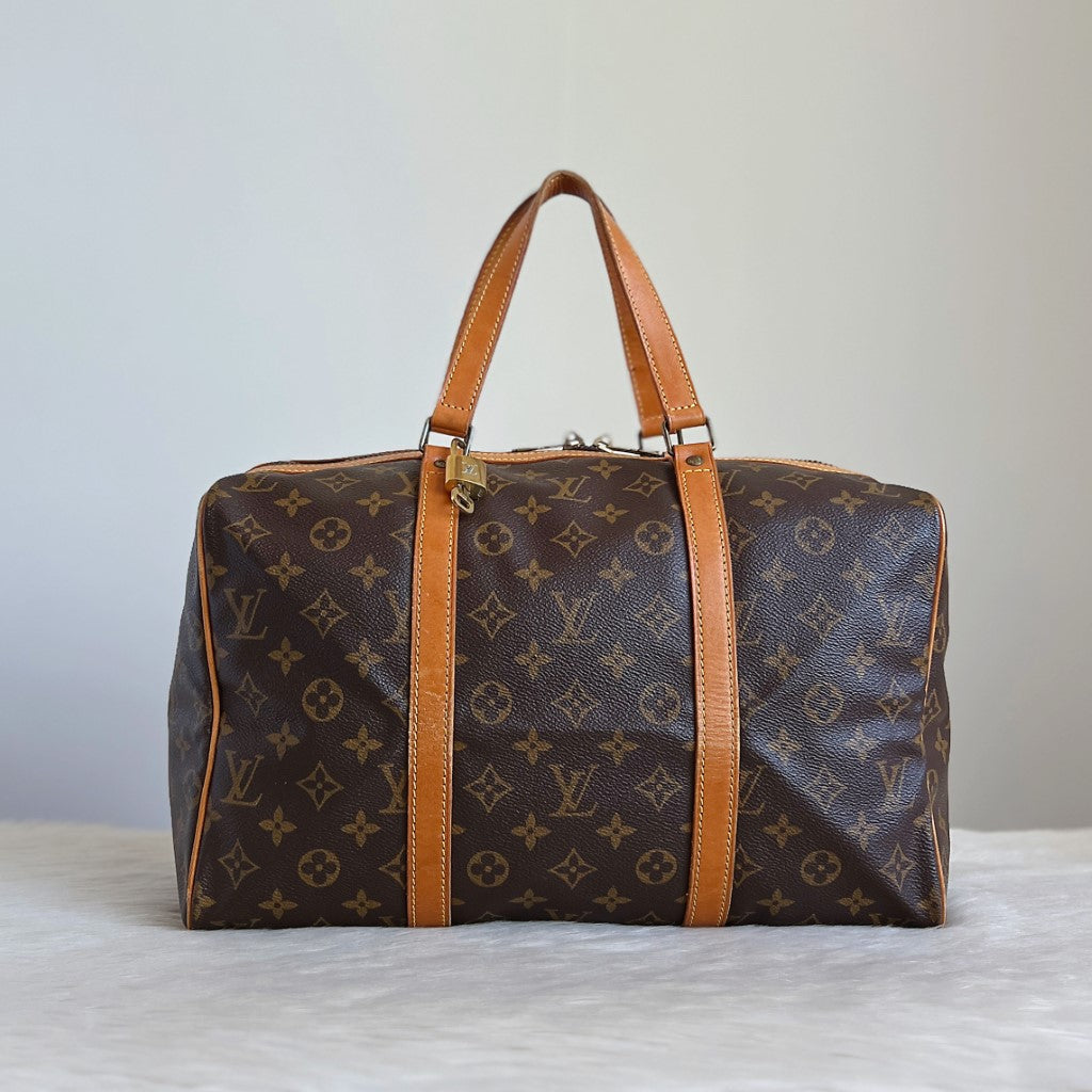 Louis Vuitton Signature Monogram Sac Souple 35 Tote Bag + Lock & Key