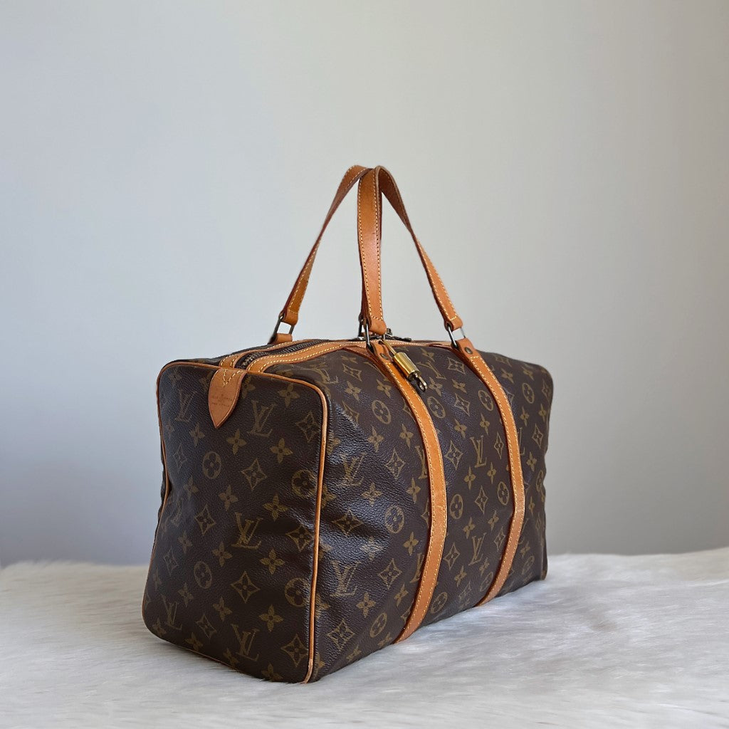 Louis Vuitton Signature Monogram Sac Souple 35 Tote Bag + Lock & Key