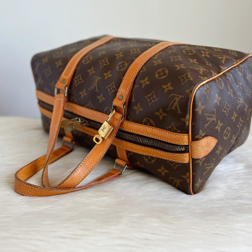 Louis Vuitton Signature Monogram Sac Souple 35 Tote Bag + Lock & Key