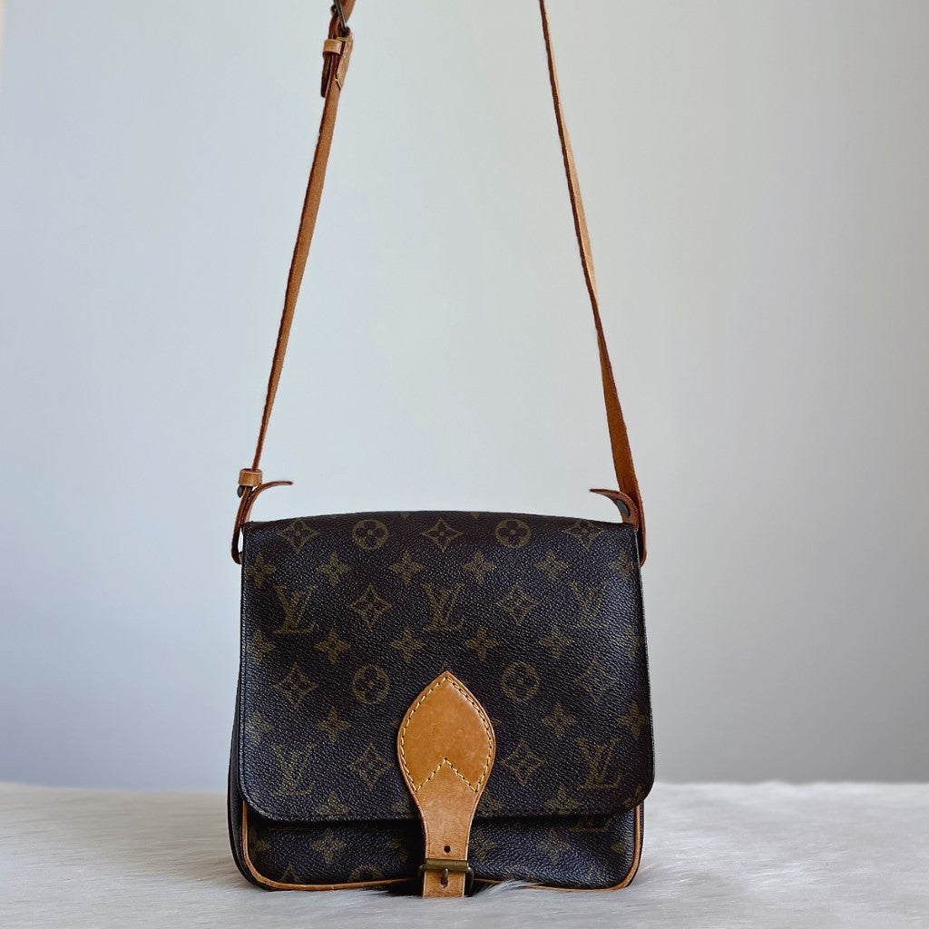 Louis Vuitton Signature Monogram Cartouchiere MM Crossbody Shoulder Bag