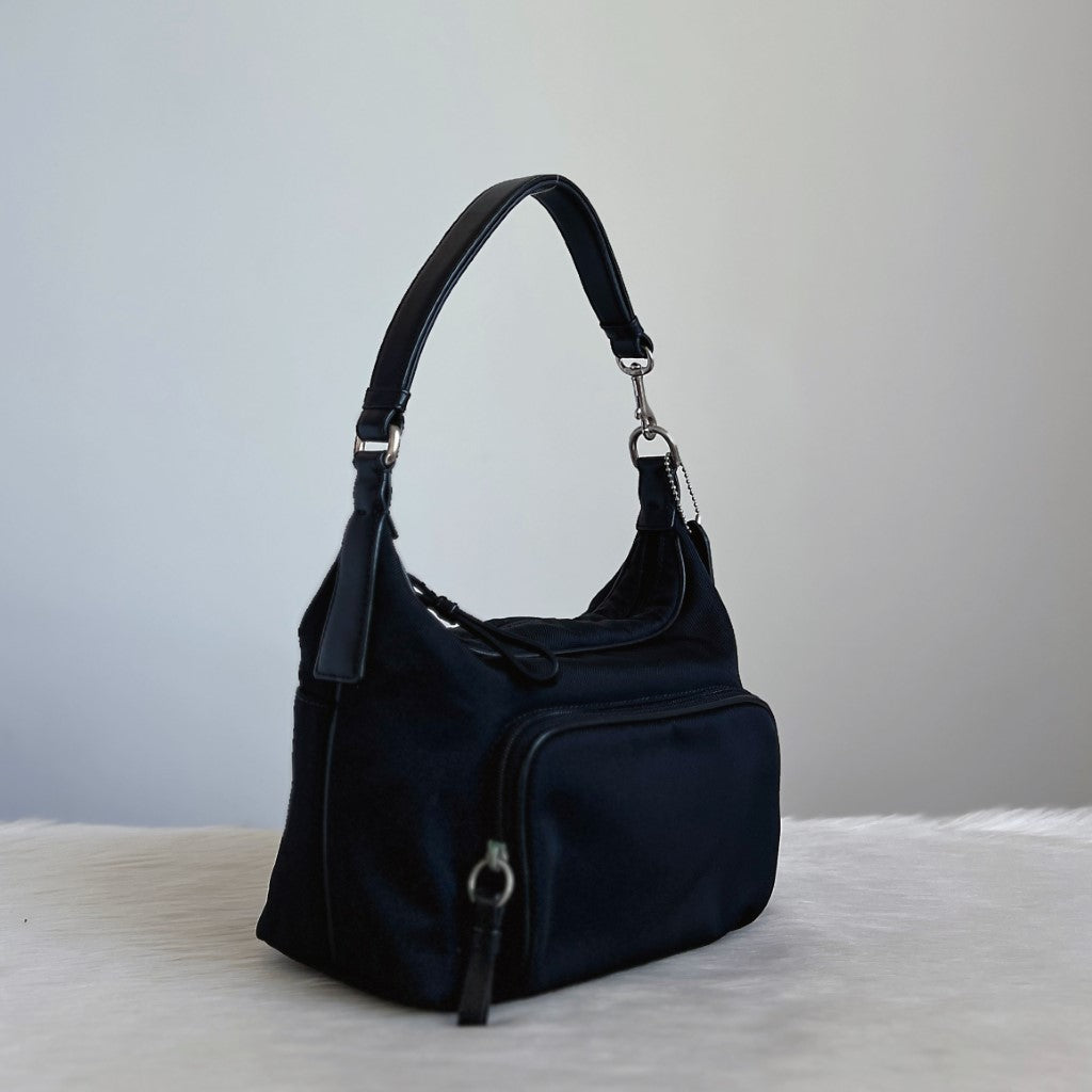 Coach Black Front Pocket Small Shoulder Bag