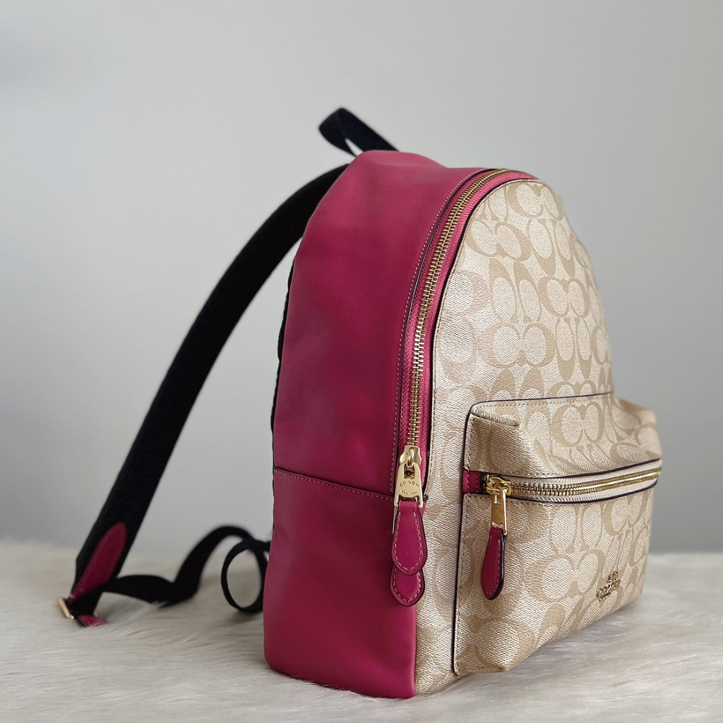 Coach Signature Monogram Patchwork Front Pocket Backpack