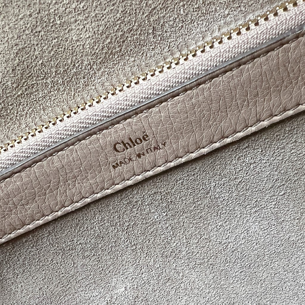 Chloe Two Tone Leather Zip Detail Large Shoulder Bag