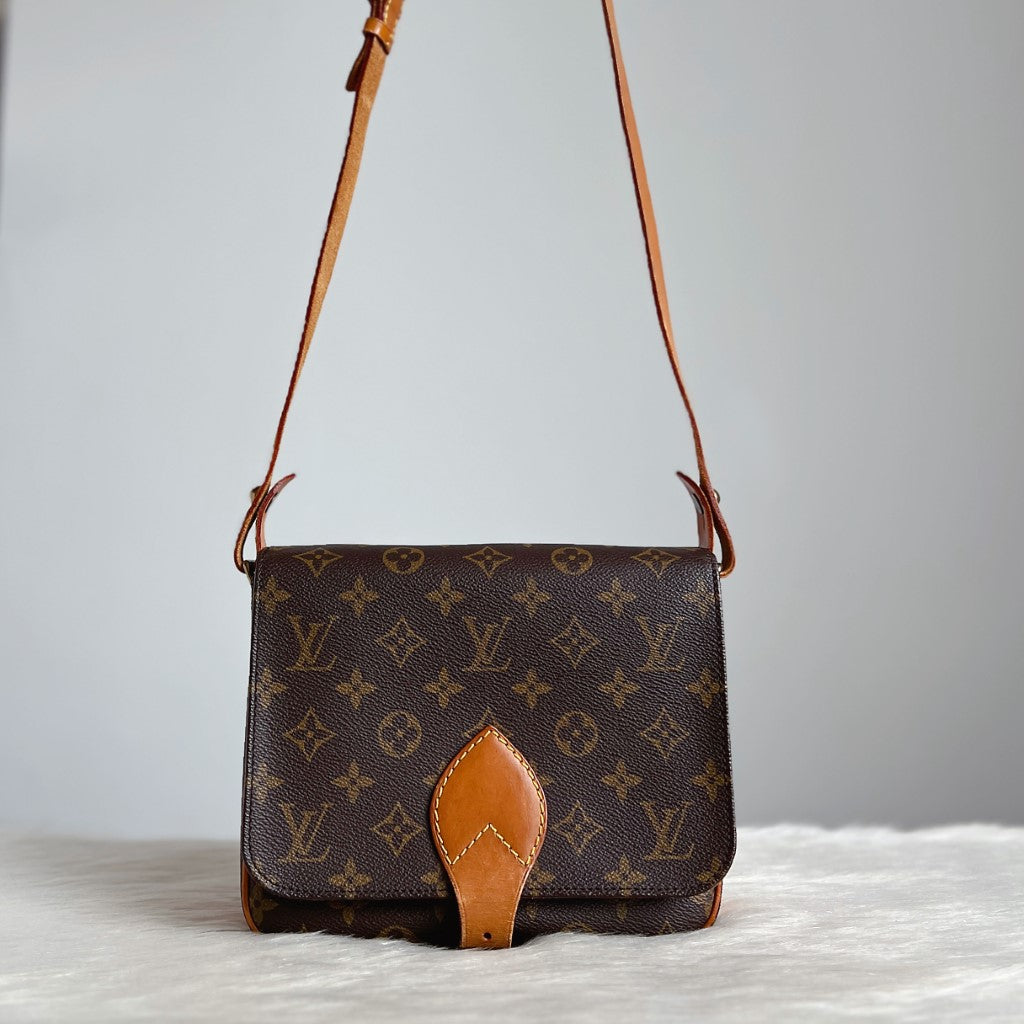 Louis Vuitton Signature Monogram Cartouchiere PM Crossbody Shoulder Bag