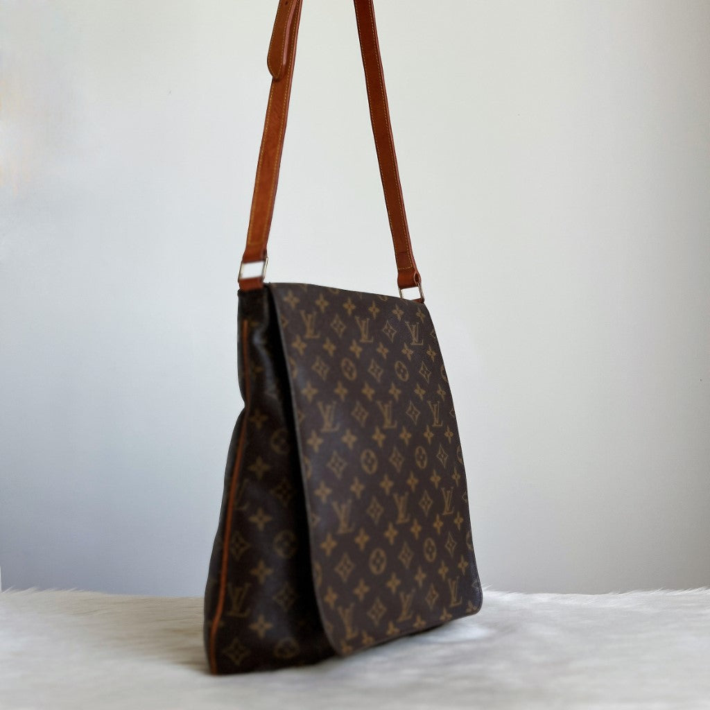 Louis Vuitton Signature Monogram Musette GM Crossbody Shoulder Bag