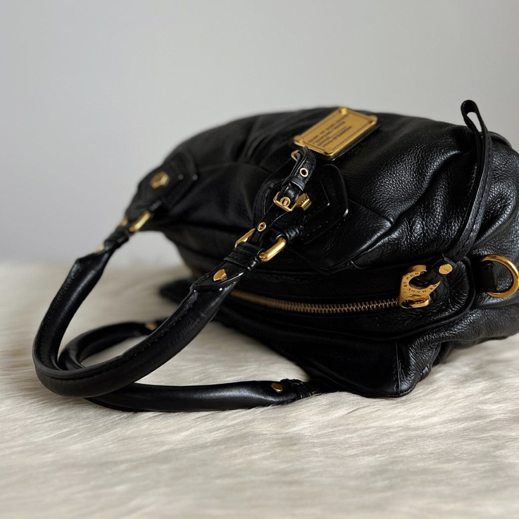 Marc Jacobs Black Leather Classic Q 2 Way Shoulder Bag