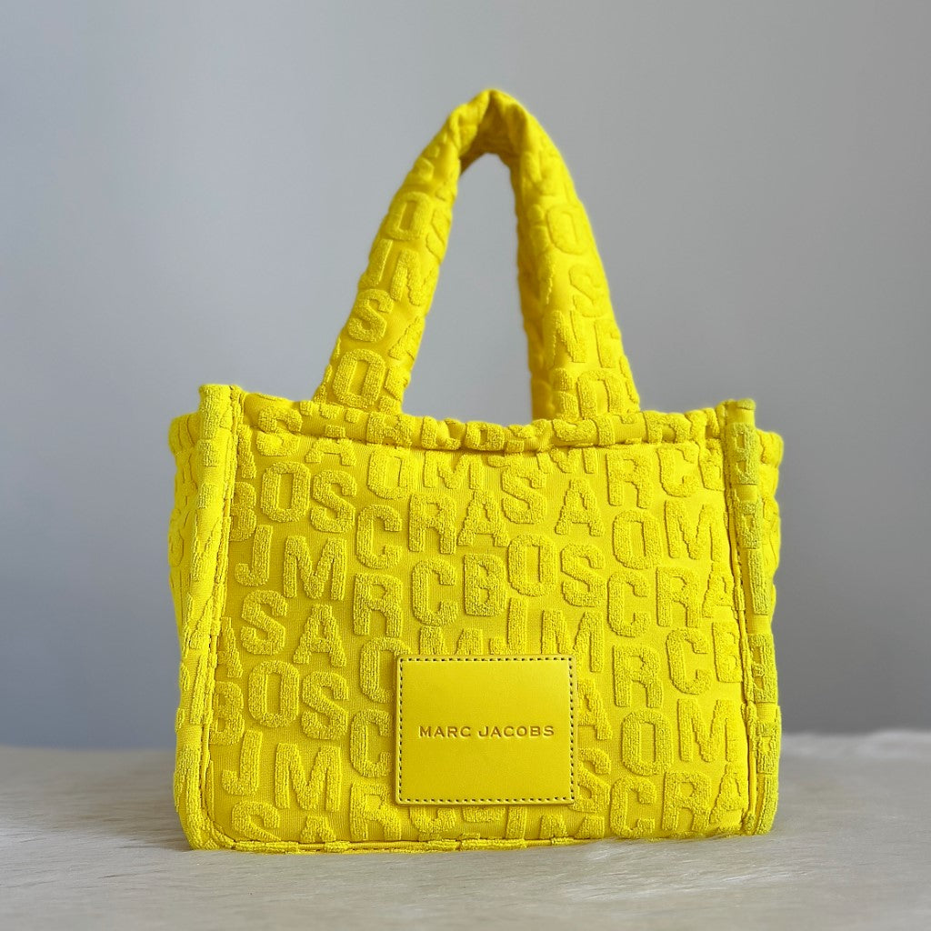 Marc Jacobs Yellow Front Logo Book Tote Bag