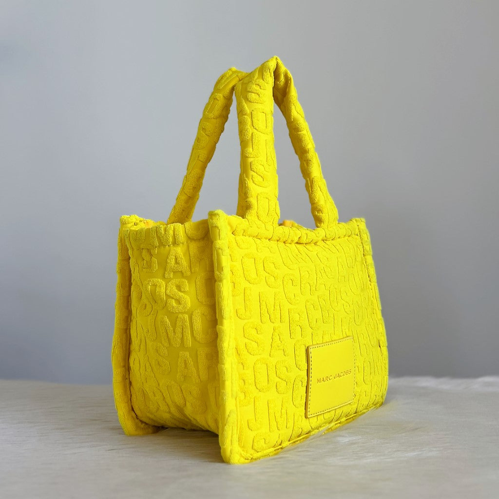 Marc Jacobs Yellow Front Logo Book Tote Bag