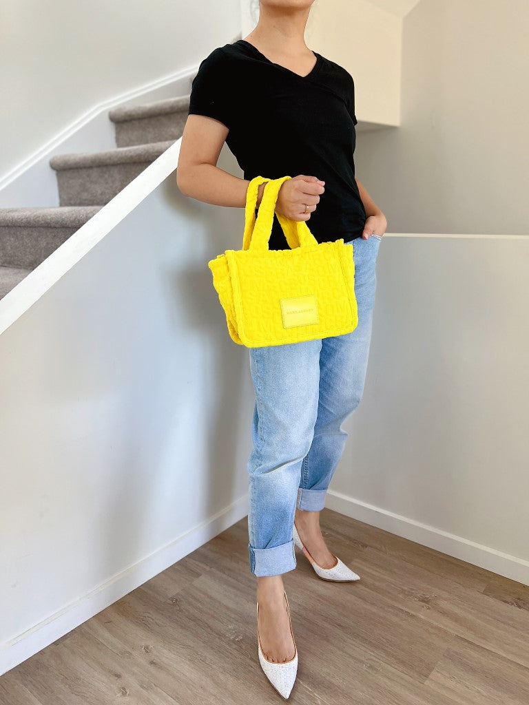 Marc Jacobs Yellow Front Logo Book Tote Bag
