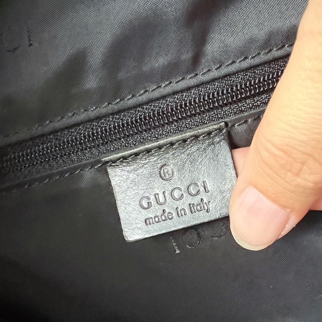 Gucci Black Slouchy Buckle Detail Large Shoulder Bag