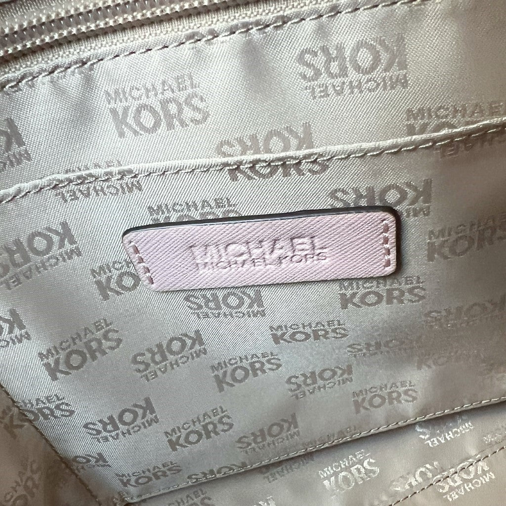 Michael Kors Pink Leather Front Logo 2 Way Shoulder Bag Excellent