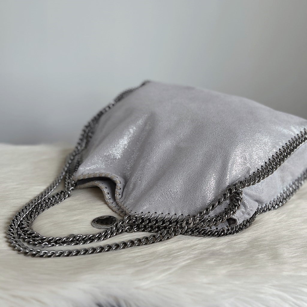 Stella McCartney Silver Signature Falabella Shoulder Bag