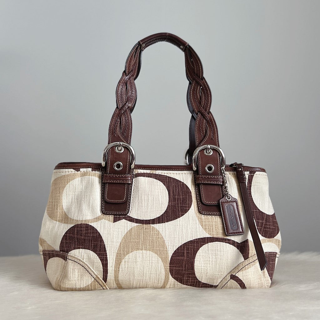 Coach Signature C Pattern Pleated Strap Shoulder Bag