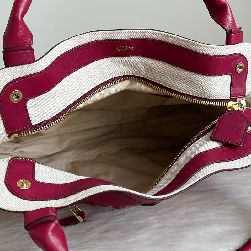 Chloe Fuchsia Leather Front Detail 2 Way Shoulder Bag