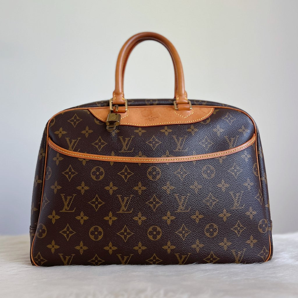 Louis Vuitton Signature Monogram Deauville Tote + Lock & Key