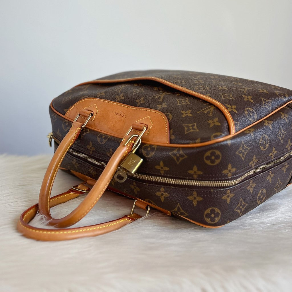 Louis Vuitton Signature Monogram Deauville Tote + Lock & Key