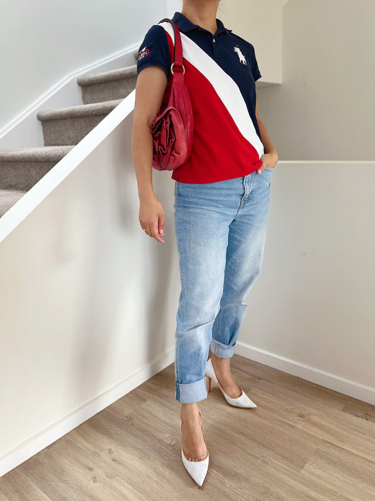 Yves Saint Laurent YSL Red Leather Rose Shoulder Bag