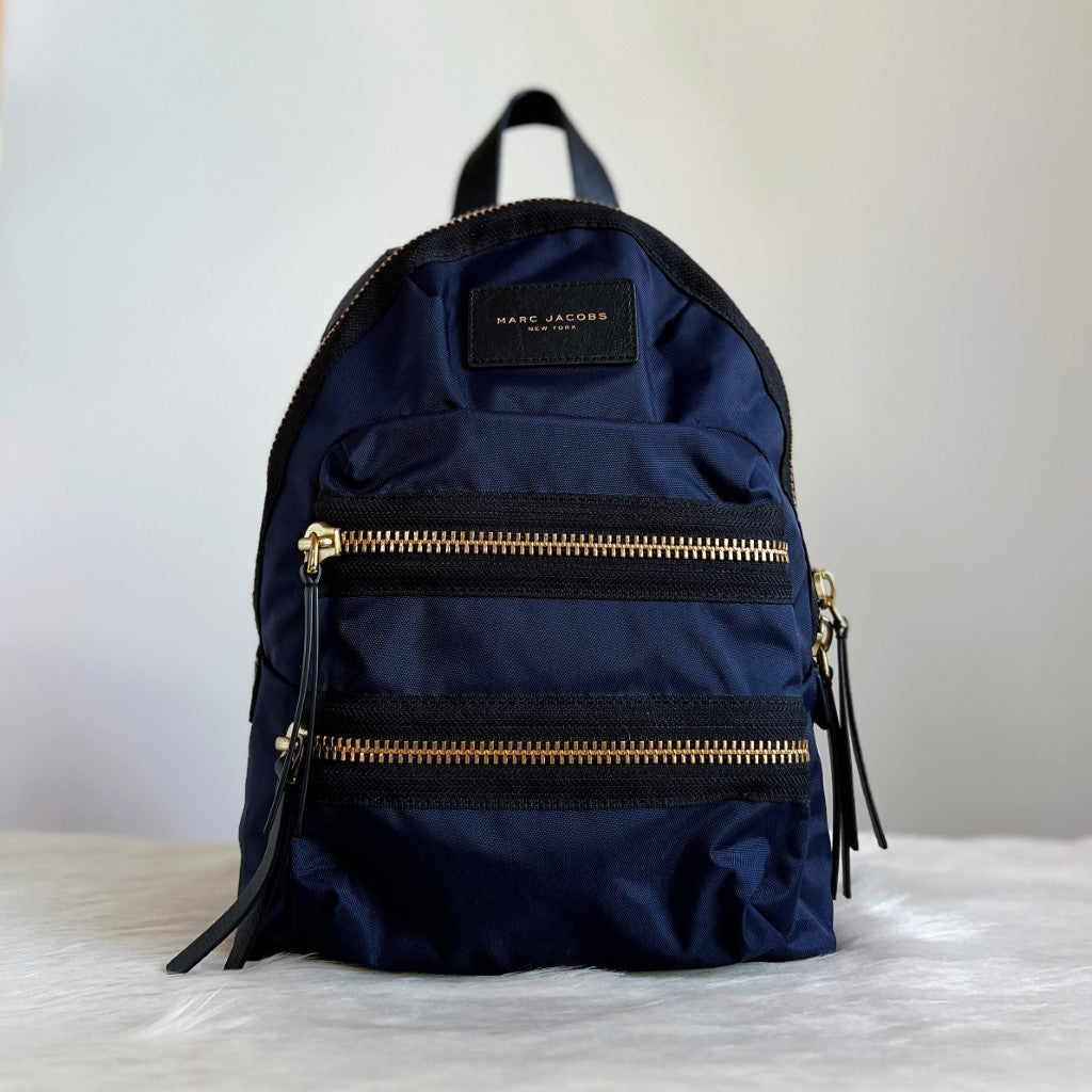 Marc Jacobs Navy Layered Zip Detail Backpack Excellent