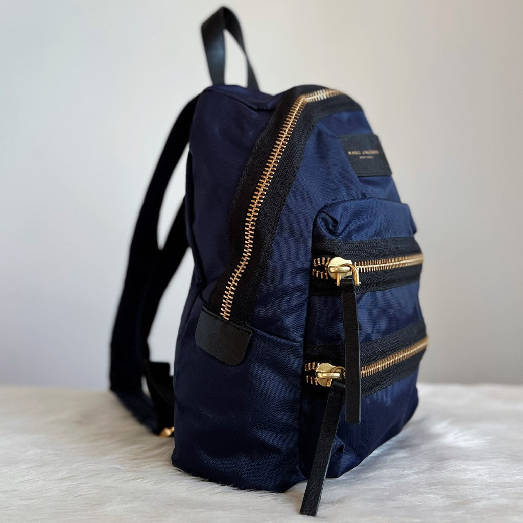 Marc Jacobs Navy Layered Zip Detail Backpack Excellent