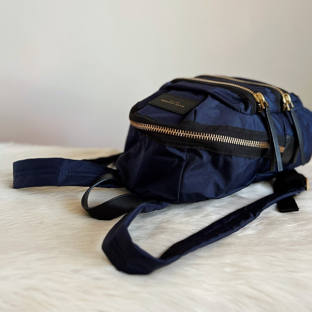 Marc Jacobs Navy Layered Zip Detail Backpack Excellent