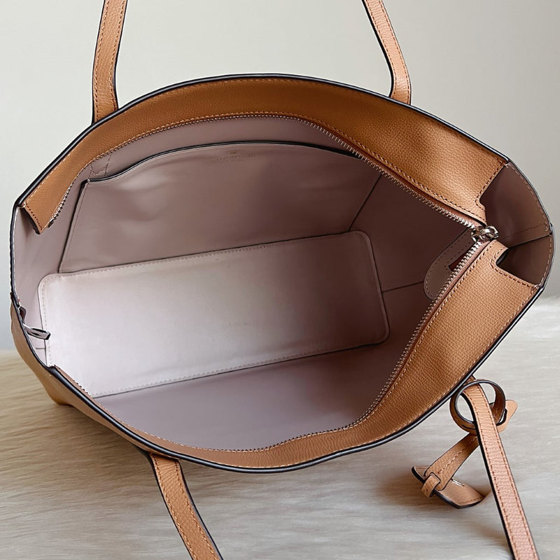 Kate Spade Caramel Leather Charm Detail Large Shoulder Bag Excellent