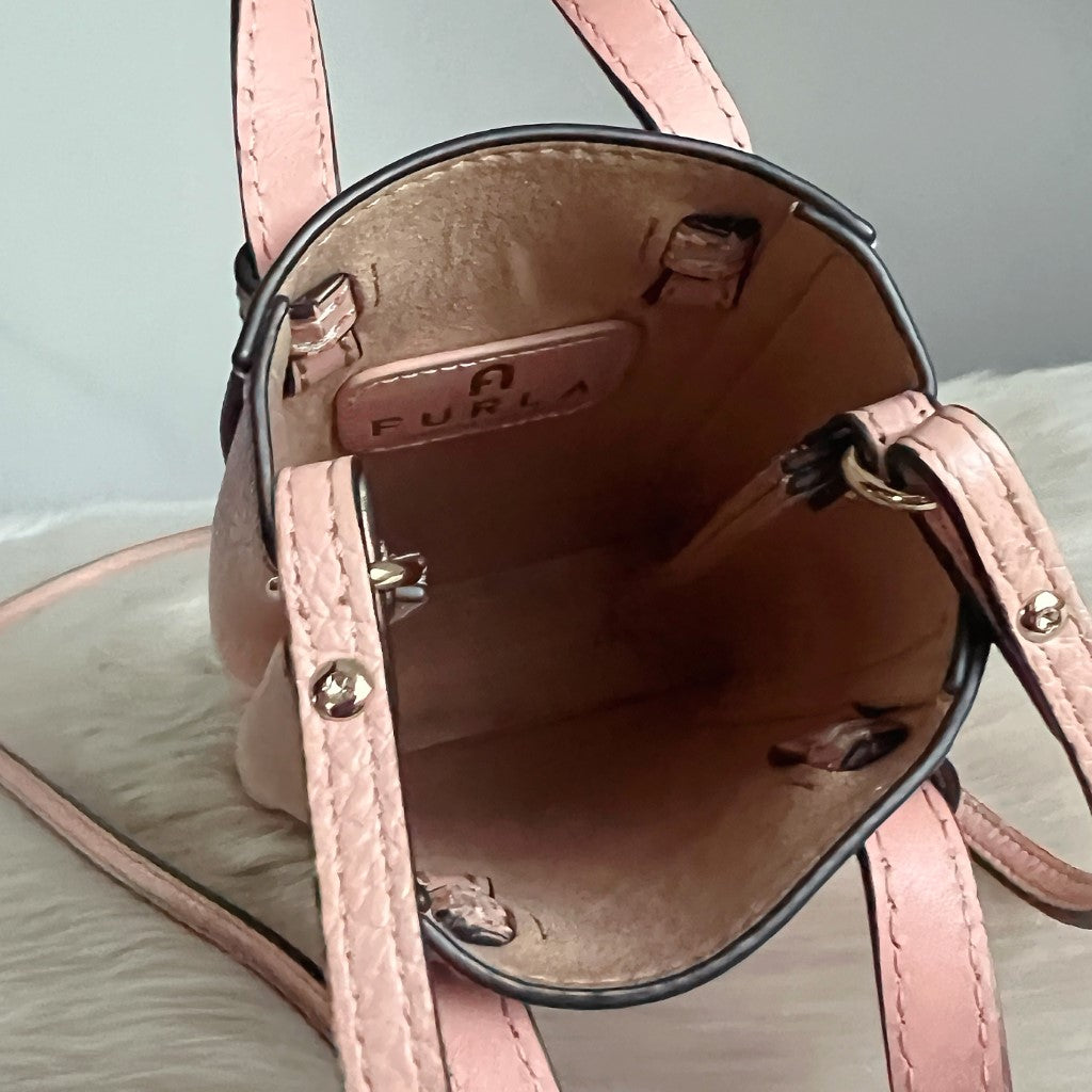 Furla Pink Leather Front Logo Mini 2 Way Shoulder Bag