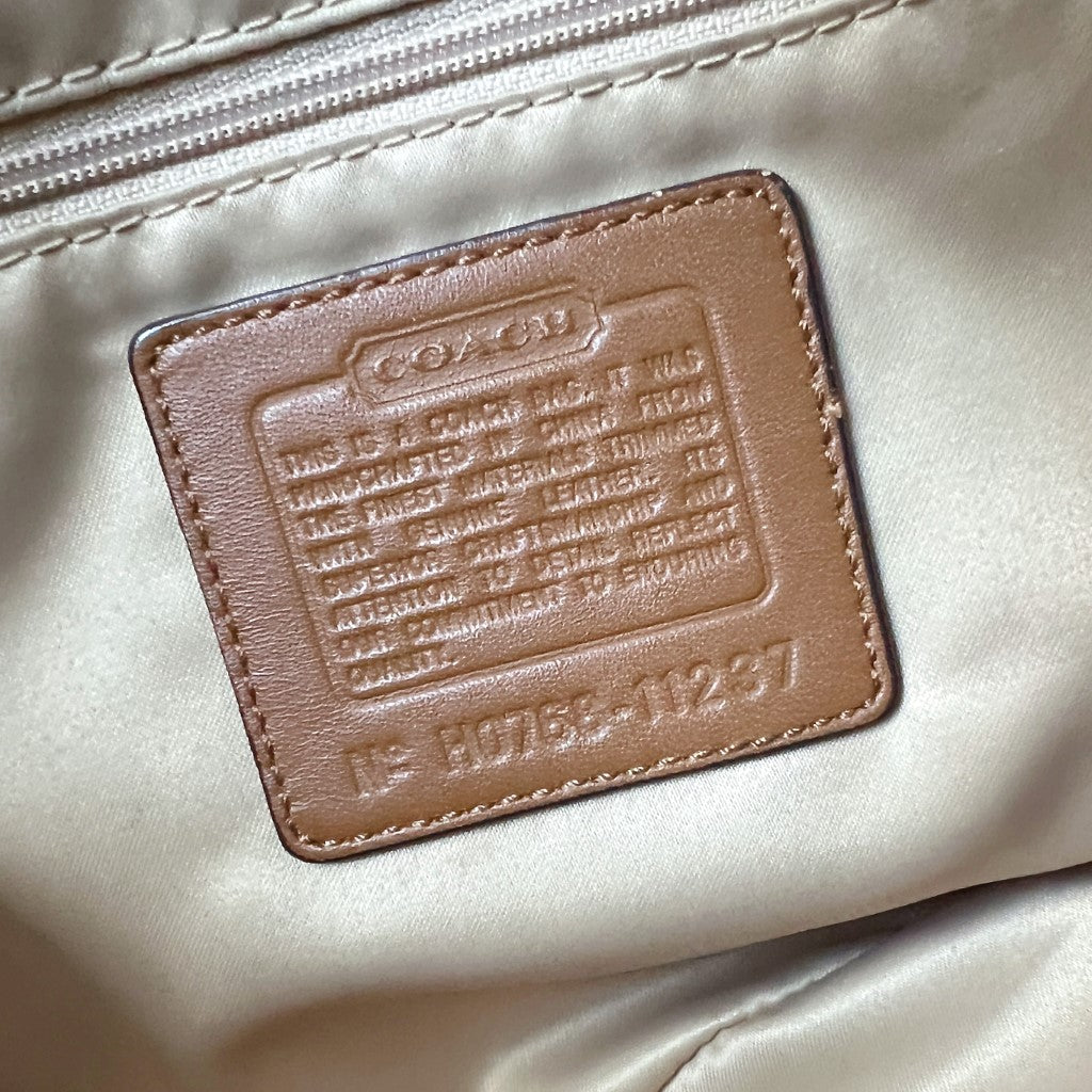 Coach Signature Monogram Side Turn Lock Detail Shoulder Bag