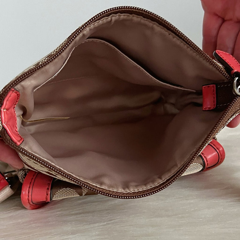 Coach Monogram Turn Lock Detail Small Crossbody Shoulder Bag
