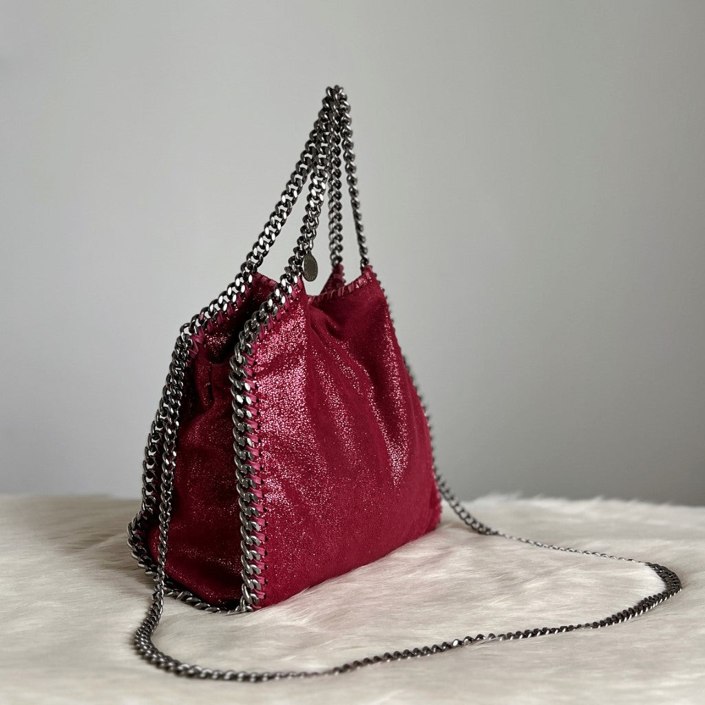 Stella McCartney Metallic Fuchsia Falabella 2 Way Shoulder Bag Excellent