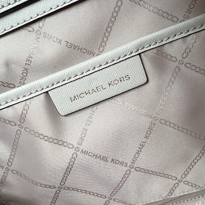 Michael Kors Light Taupe Leather MK Charm Career 2 Way Shoulder Bag Excellent