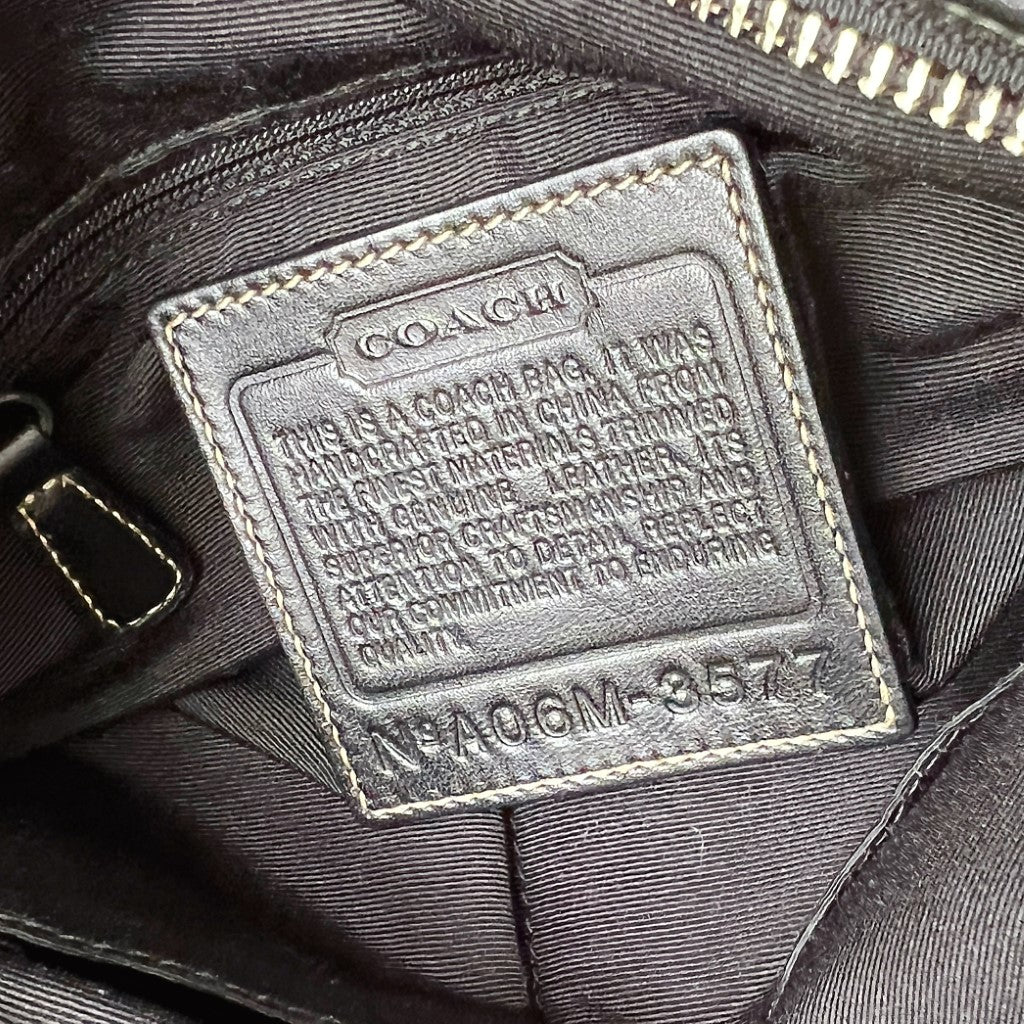 Coach Black Monogram Double Buckle Shoulder Bag