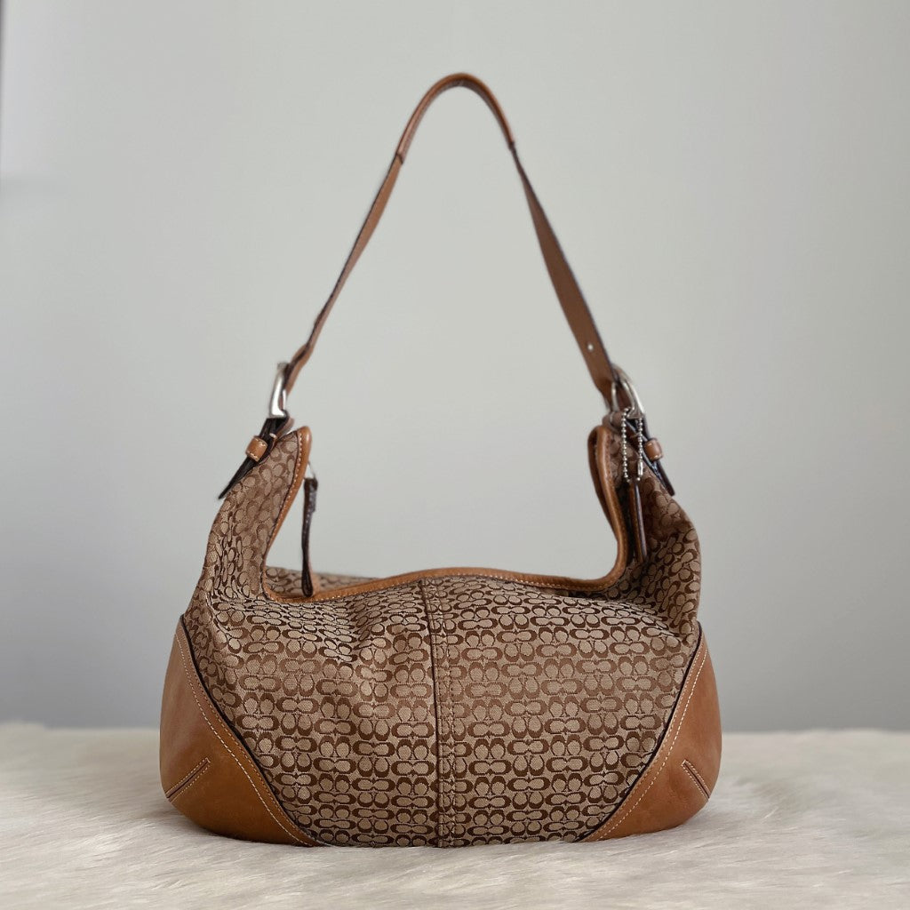 Coach Monogram Leather Patchwork Slouchy Shoulder Bag