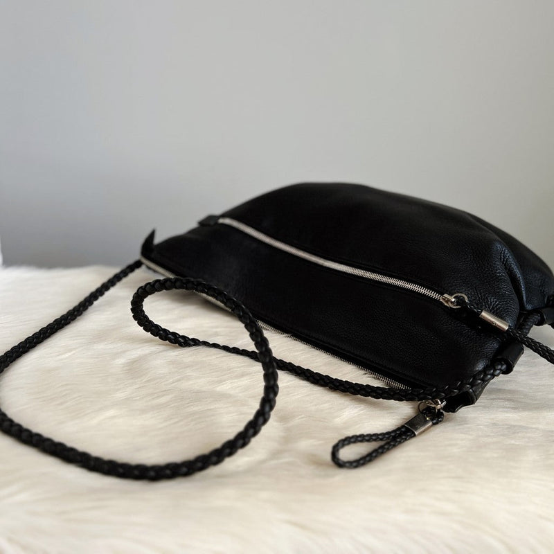Gucci Black Leather Large Slouchy Crossbody Shoulder Bag Excellent