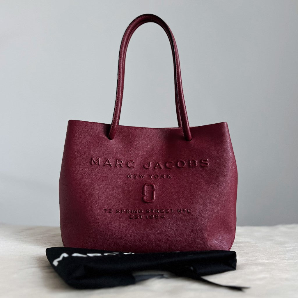 Marc Jacobs Bordeaux Embossed Logo Shoulder Bag Like New