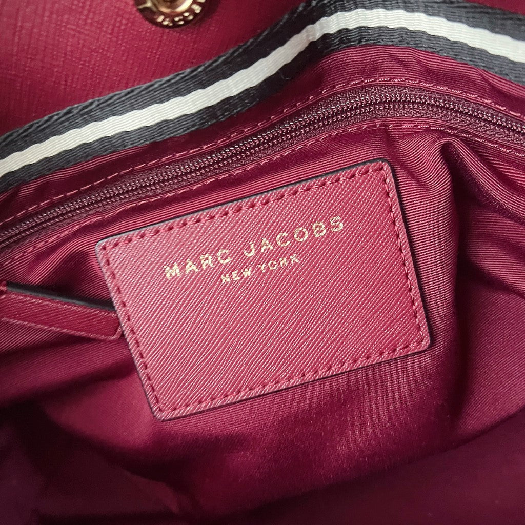 Marc Jacobs Bordeaux Embossed Logo Shoulder Bag Like New